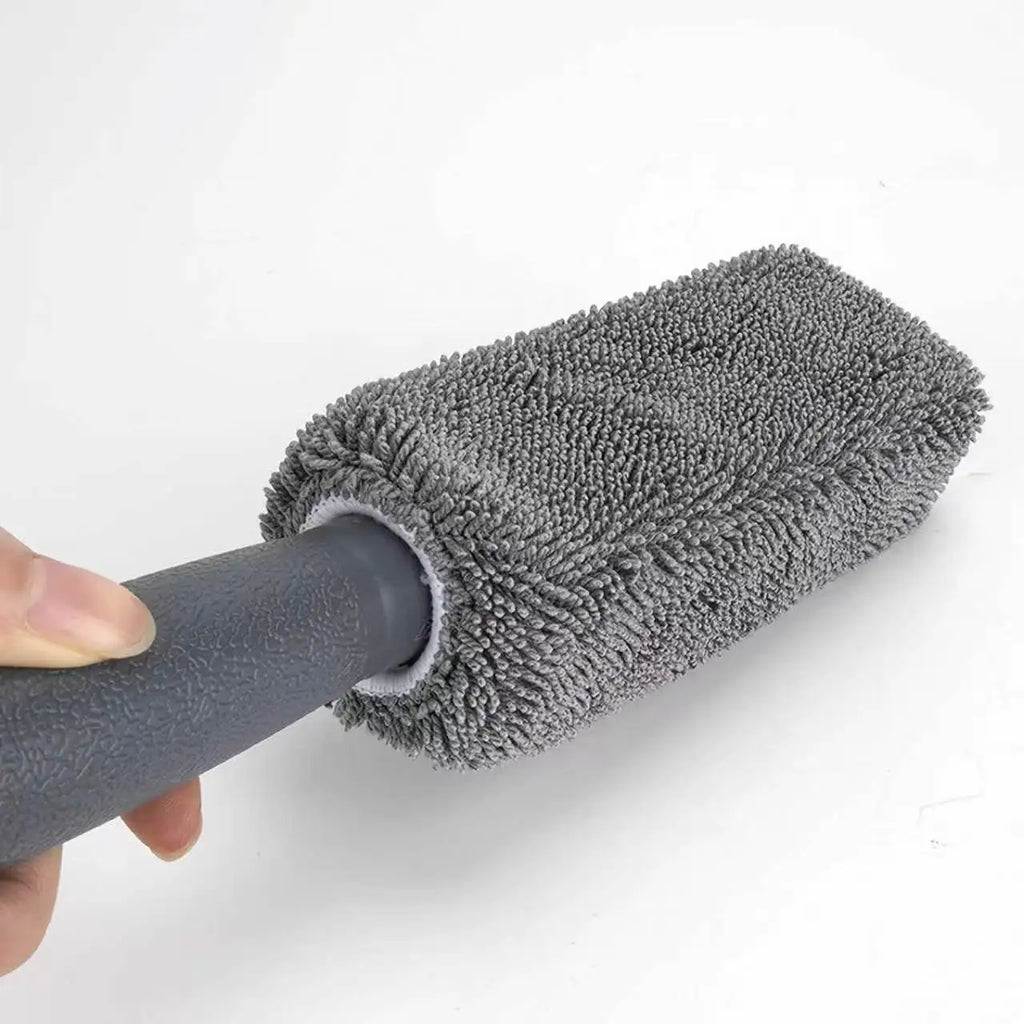 Microfiber Car Tire Brush - Effective Wheel Hub and Rim Cleaner - Perfect for Car Maintenance, Detailing, and Cleaning Supplies