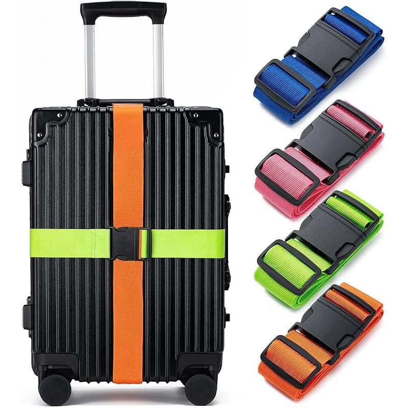 4Luggage Strap Set，Luggage Securing Strap，Luggage Strap，Used for Sealing and Convenient Identification of Travel Bags，Travel Acc