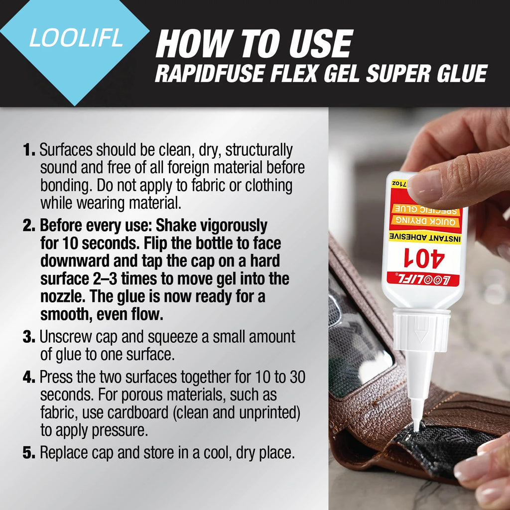 20g 401 Instant Super Glue Quick Dry, Universal Strong Bond Adhesive with Precision Tips for Multi-material Repair
