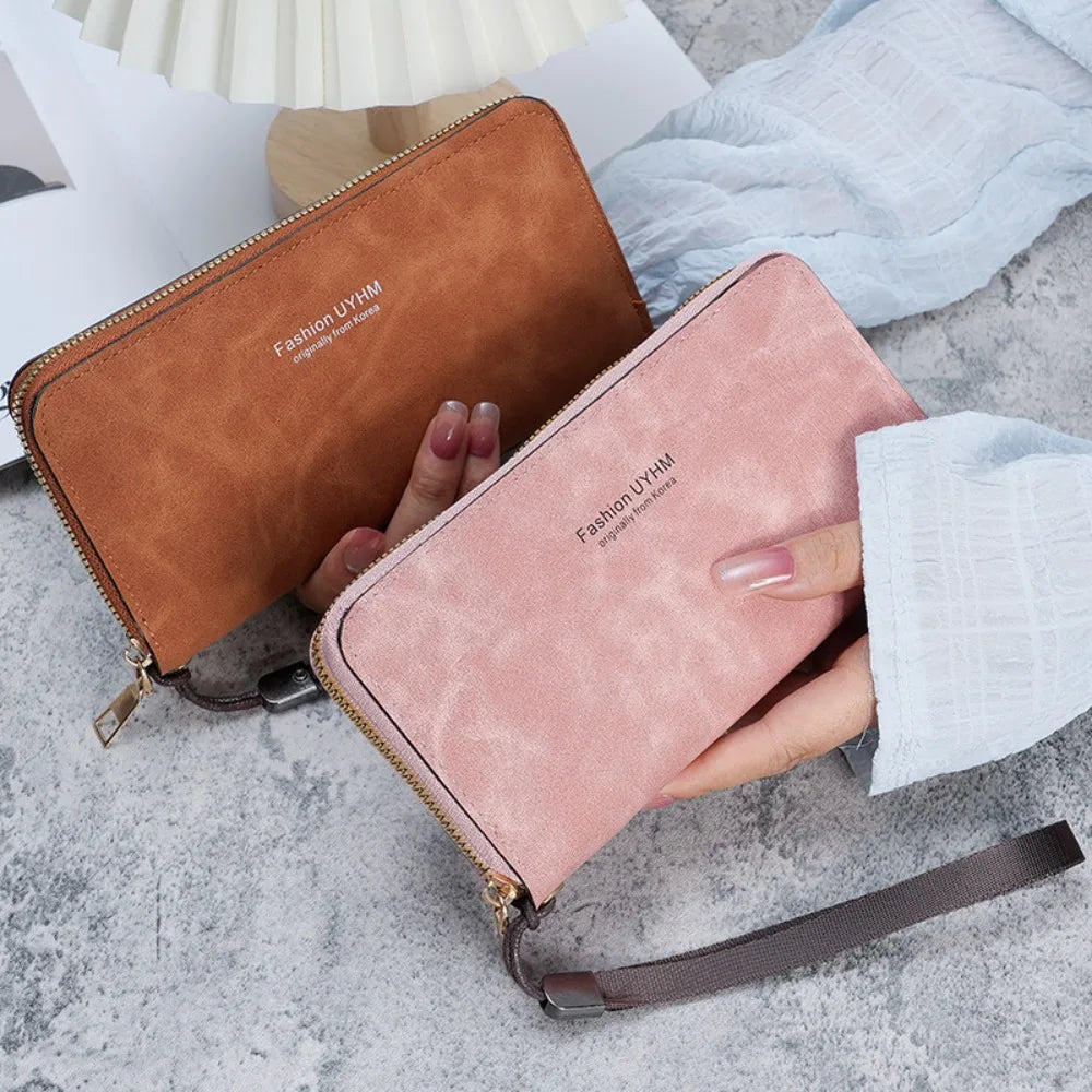 Ladies Holding A Long Wallet 2025 Korean Handbag Multi-function Card Bag Mobile Phone Bag Coin Purse Female Wallet Clutch Bag