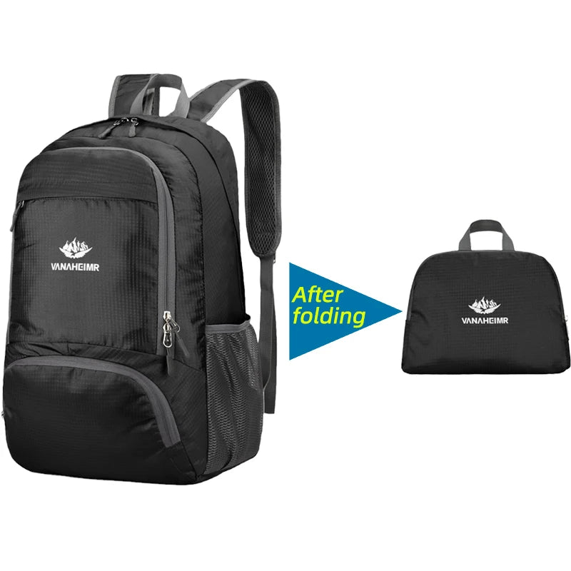 23L Packable Backpack Foldable Ultra Light Outdoor Duffle Bag Big Folding Knapsack Hiking Travel Rucksack Mountaineering Daypack