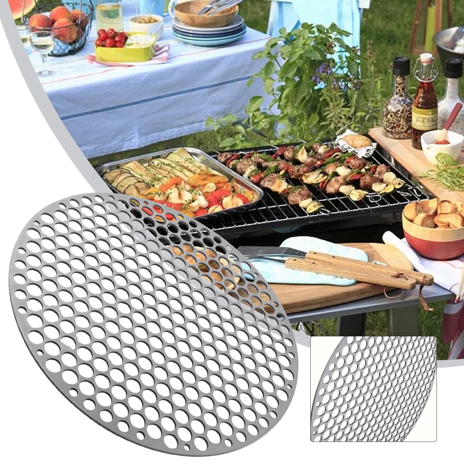 BBQ Mat Grid Outdoor Cooking Grill Net Barbecue Rack Grill Mesh 304 Stainless Steel BBQ Net Barbecue Accessories