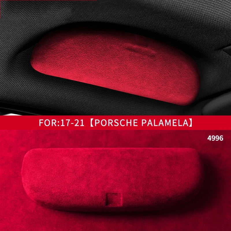Super Suede Car Interior Refitted Roof Handle Glasses Case Sunglasses Box Storage Organizer For Porsche Palamera Cayenne Macan