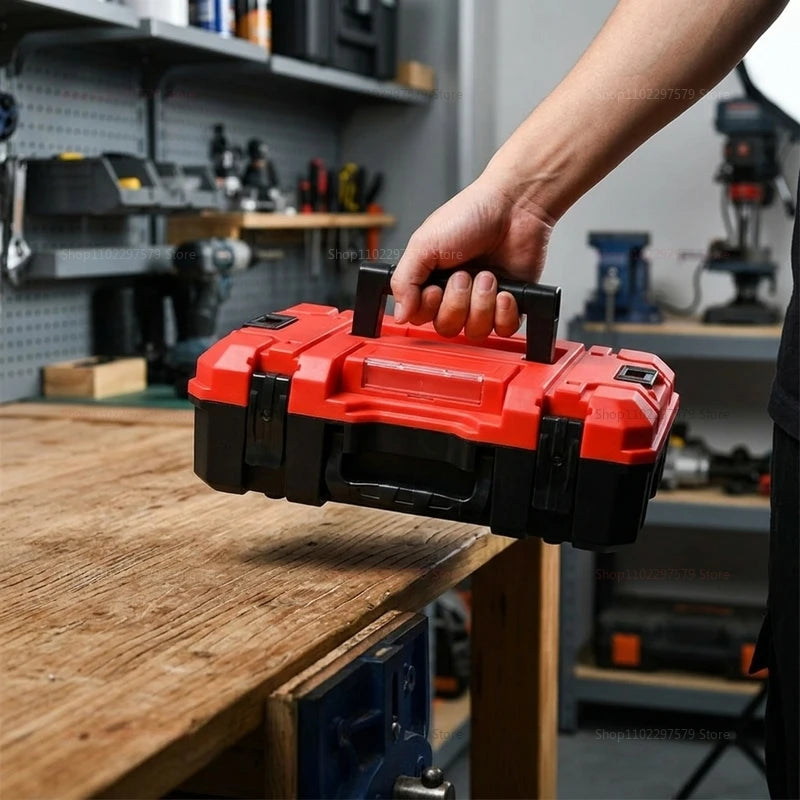 Single-Piece Industrial-Grade Stackable Tool Box Pressure-Resistant Anti-Fall Durable Hardware Tool Storage Box, Home Repair Box