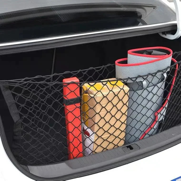 90x40 / 40x110 / 60x110 CM Car Trunk Rear Elastic Storage Cargo Luggage Nylon Mesh Net Holder With 4 Plastic Hooks Pockets