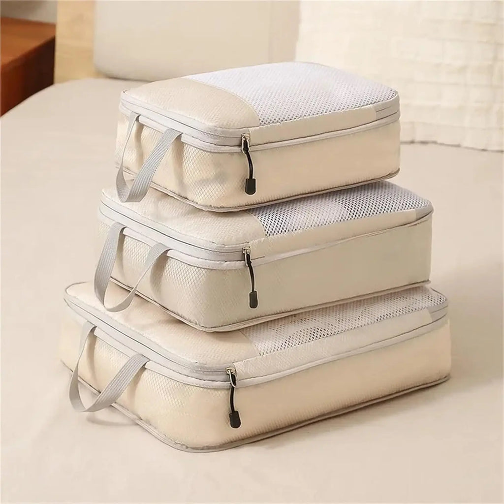 Mesh 4-Piece Set, Convenient for Business Trips and Travel Storage, Is a Practical Set That Saves Space for Travel