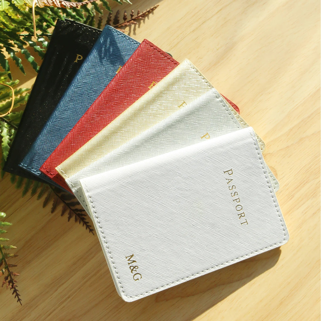 Personalized Passport Holder Customized Hot Stamping Name Passport Customize Letters Cover Passport Holder Travel Wallet