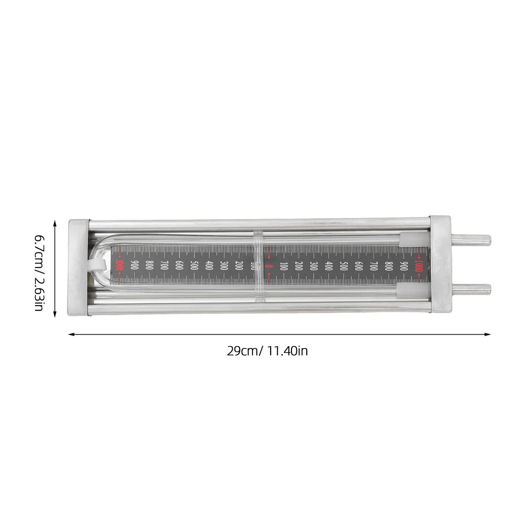 Water Column Gauge Tool U Tube Pressure Manometer 2000Pa for Gas Station Industrial Residential Vacuum Pressure Measurement