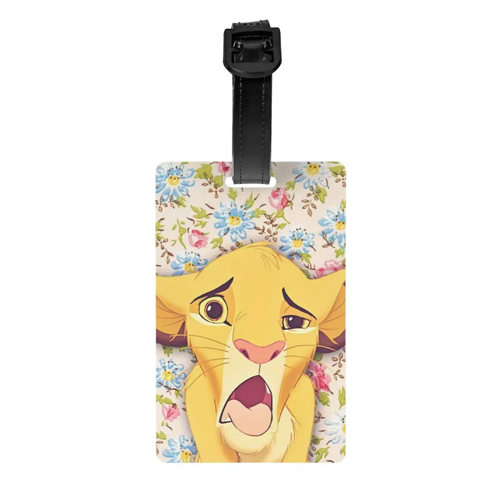 Custom Rafiki Luggage Tag With Name Card The Lion Cartoon K-Kings Privacy Cover ID Label for Travel Bag Suitcase
