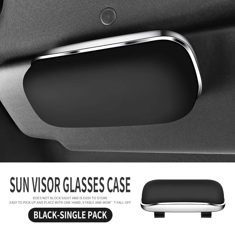 Car Sun Visor Sunglasses Holder Auto Interior Glasses Storage Box Eyeglasses Case Card Ticket Clip Organizer Accessories