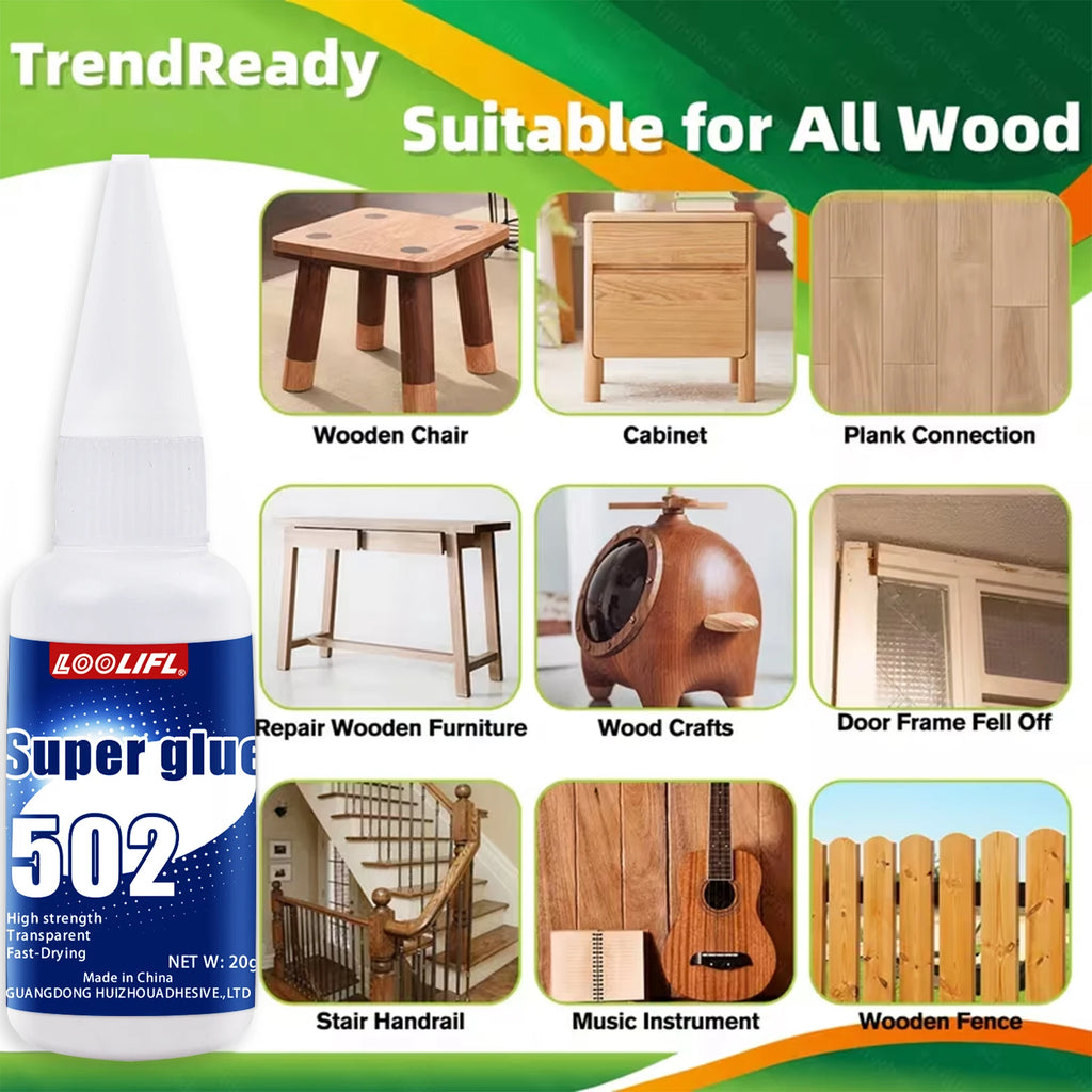 Super Glue 502 Liquid Quick Drying Adhesive Cyanoacrylate Sealant Is Suitable for Wood, Plastic, DIY Models, Ceramics, Glass, Et
