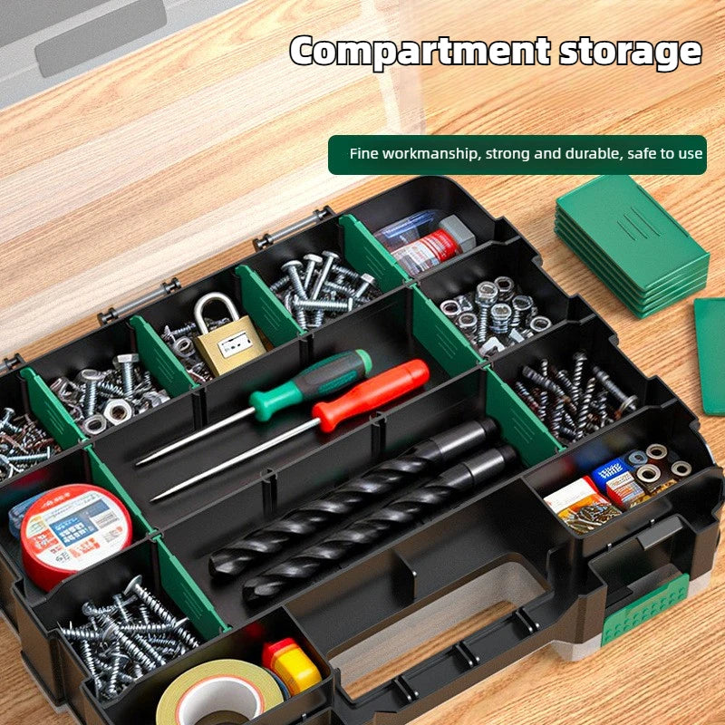 BAOLIAN Small Parts Organizer 34Compartments Double Side Parts Organizer with Removable Dividers for Hardware Screws Bolts Nails