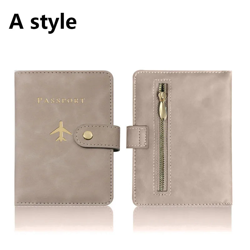 Leather Passport Holder Covers Case for Travel Essentials Credit Card Wallet Passport Book for Women/Men Buckle Passport Cover