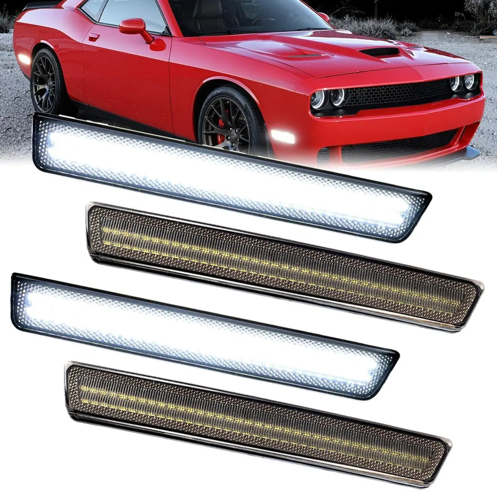 For Dodge Challenger 2015 2016 2017 2018 2019 2020 2021 2022 2023 Auto Front Rear LED Side Marker Light Lamps