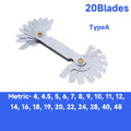20-58 Blades Screw Pitch Gauge Metric & Imperial & US Screw Meter SAE Whitworth 55/60 Degree Metrisch Thread Measurement Tools
