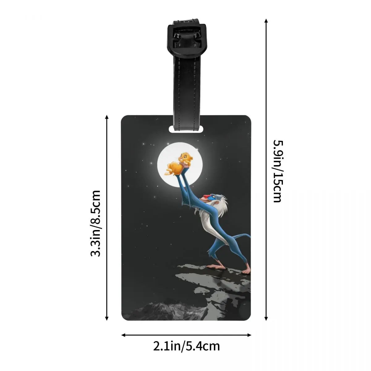 Custom Rafiki Luggage Tag With Name Card The Lion Cartoon K-Kings Privacy Cover ID Label for Travel Bag Suitcase