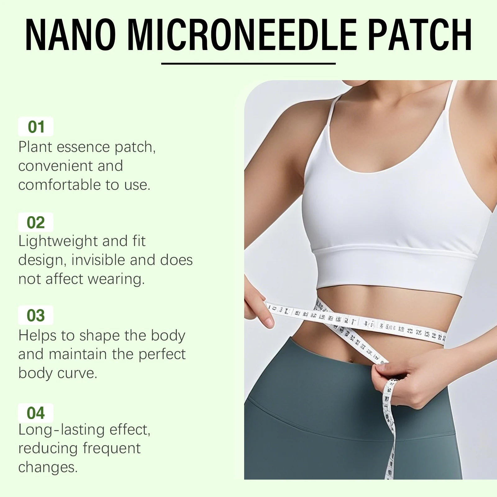 Nano-Microneedle Technology Body Contouring Patch Moringa Oleifera Extract Targeted Body Sculpting Skin Vitality MetabolismBoost