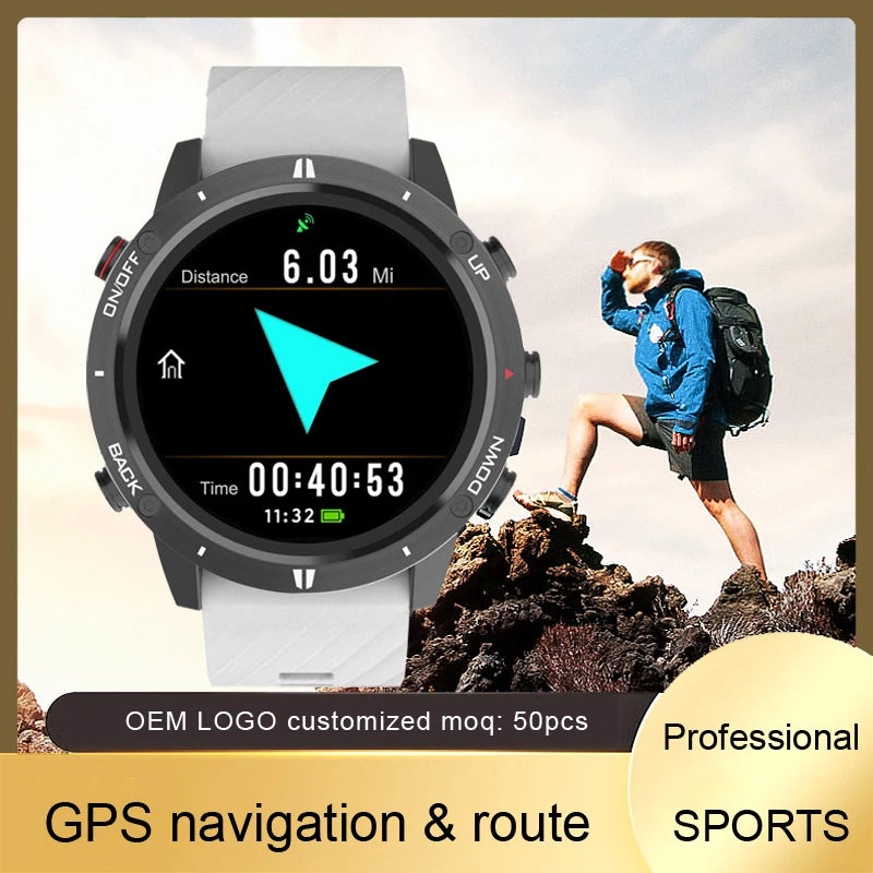 Bluetooth Sports Watch Touch Outdoor Running Cycling Diving Fishing Triathlon Heart Rate Waterproof Compass Tracker Data Store