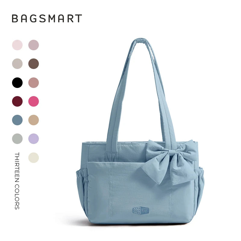 BAGSMART Tote Bag University Padded Shoulder Bag for Women Large Capacity Travel Handbag Daily Commute Women's Bag