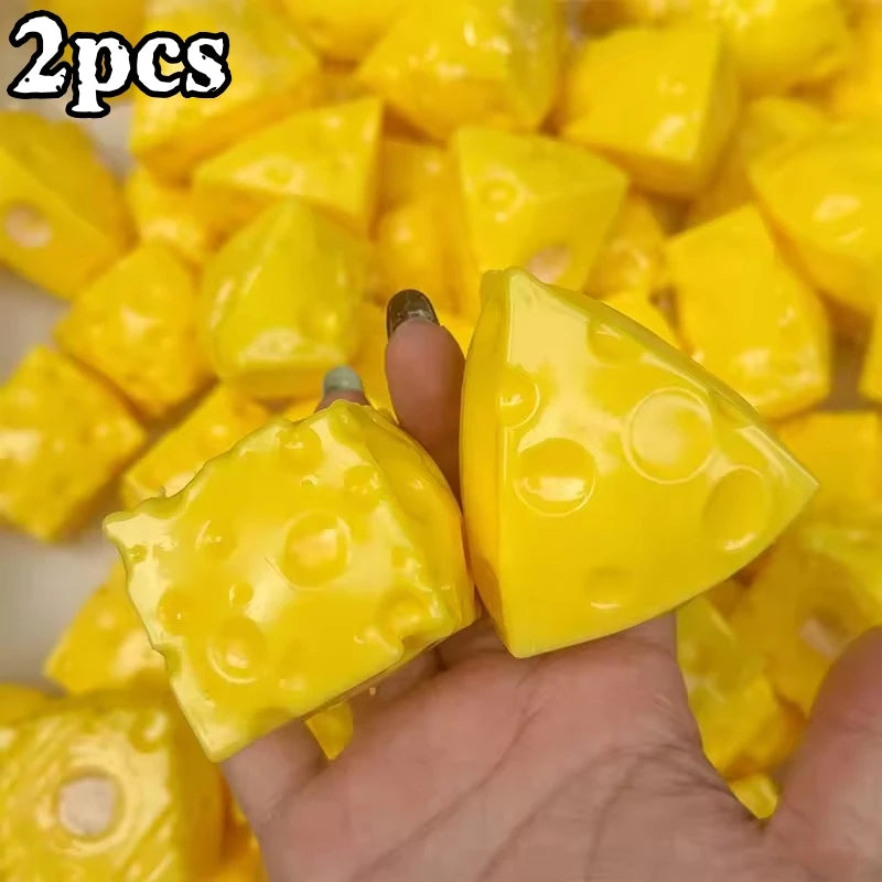 Mini Cheese Cube Squishy Fidget Toys Homemade Soft Crispy Sound Stress Ball Squeeze Toy Adults Sensory Anti Stress Toys Gift