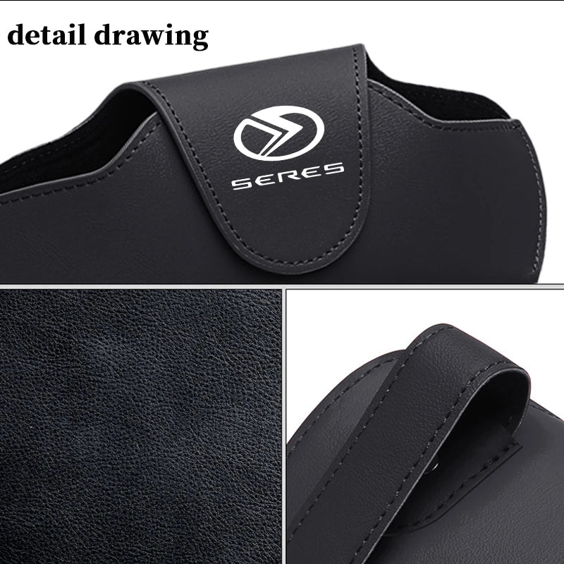 Leather Car Sun Visor Glasses Holder Wear-Resistant Protective Box For Seres M5 M7 2022 2023