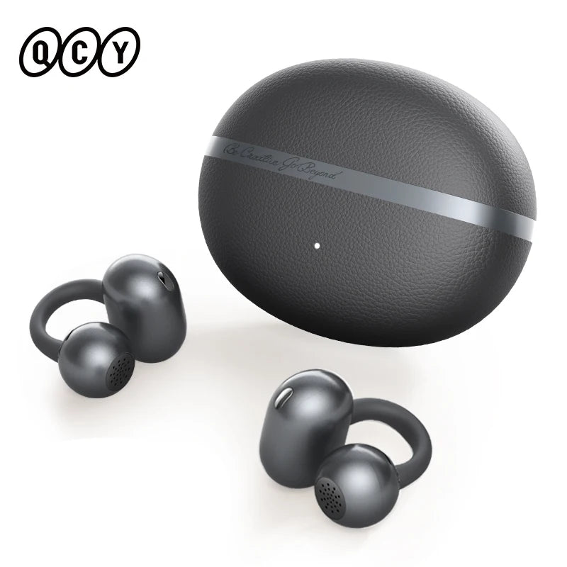 QCY Crossky C50 Open Ear Wireless Earbuds Bluetooth 6.0 Comfort Clip On Sports Earphone 4 Mic AI Clear Call Bass Boost Headphone