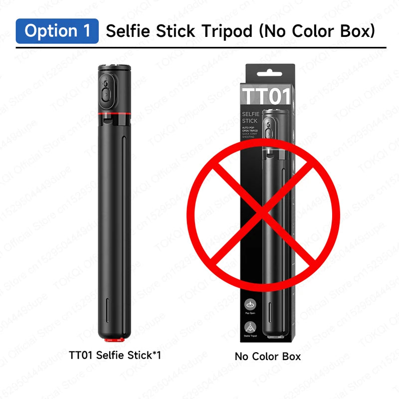 TOKQI TT01 Auto Pop Up Selfie Stick Tripod  Hidden Phone Clip Expandable 52.36" for Mobile Phone with Bluetooth Magnetic Remote