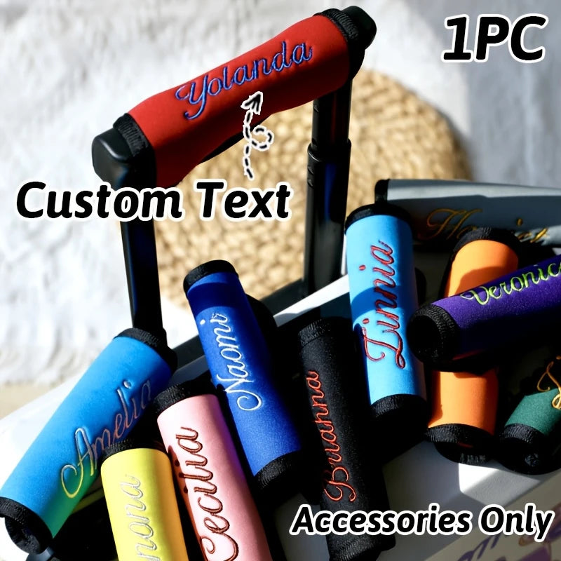 Embroidered name Luggage Handle Wrap For Suitcase Custom Luggage Cover Personalized Velcro Handle Wrap Personalized Holiday Gift