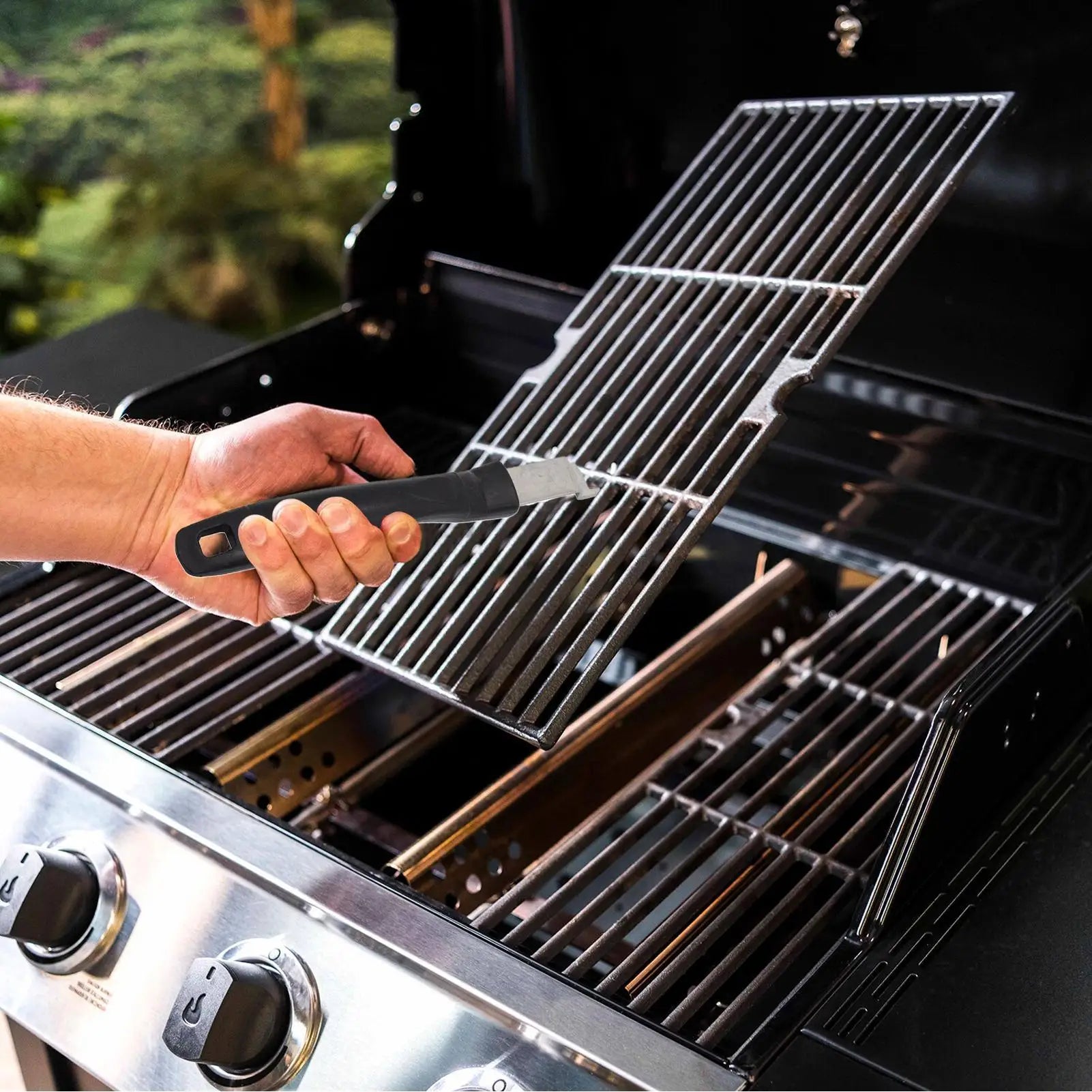 Stainless Steel Grill Grate Lifter Tool For Charcoal Grills BBQ Cooking Utensils For Backyard Barbecue Camping Picnic Travel