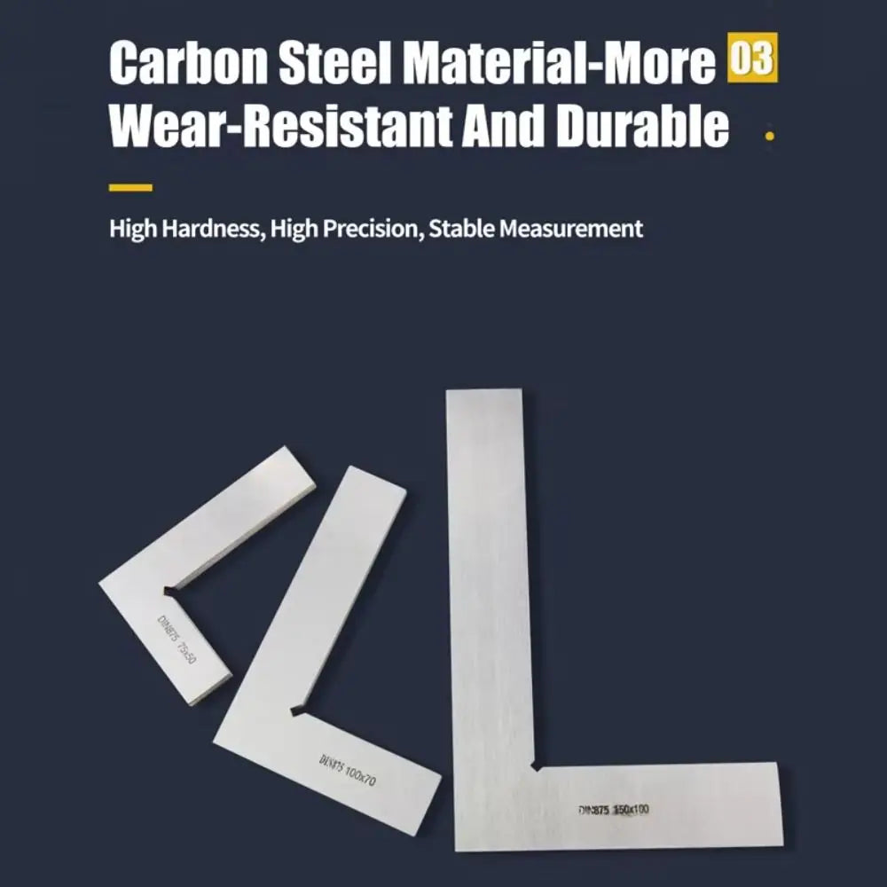 Durability Stainless Steel Try Square 90 Degree Flat Edge Square Angle Ruler Thickened With Base Carpentry Ruler