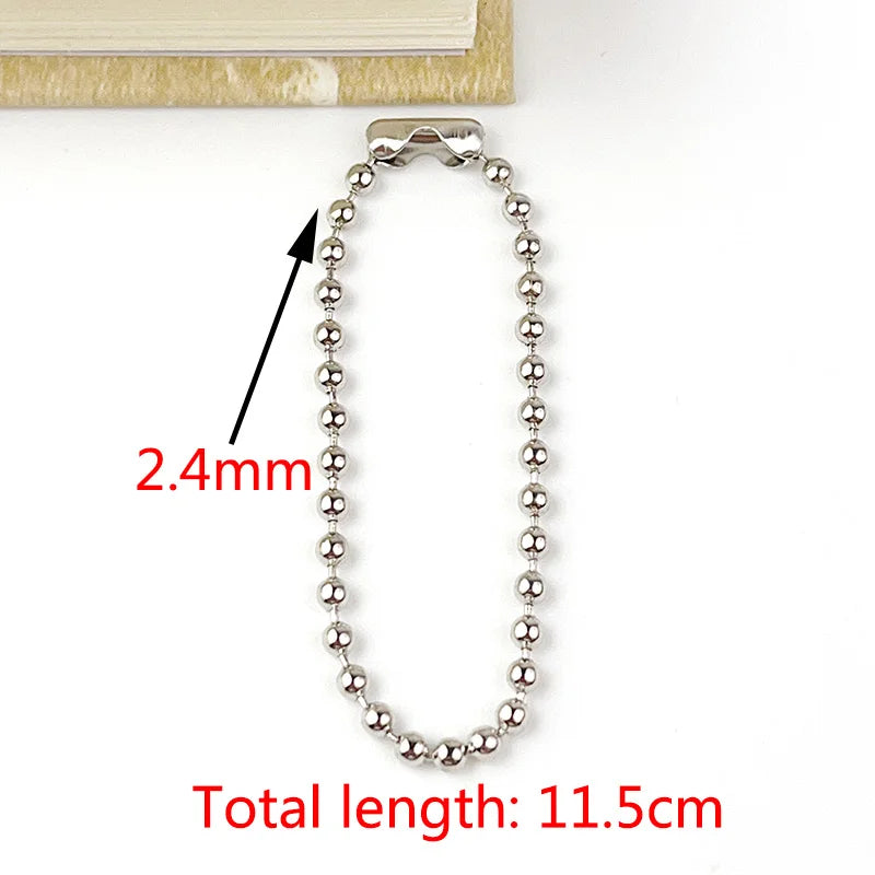 10 Colors 11.5cm 50-200piece 2.4mm Baking Paint Metal Bead Chain Round Wave Chain Handmade DIY Tag Keychain Toy Pendant Material