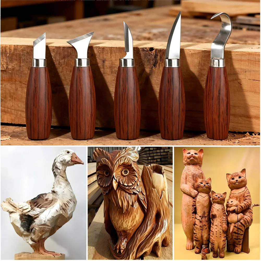 Hand Carving Knife Professional Whittling Tools Kit for Beginners Detail Woodworking Chisel DIY Pumpkin Carving Christmas Gift