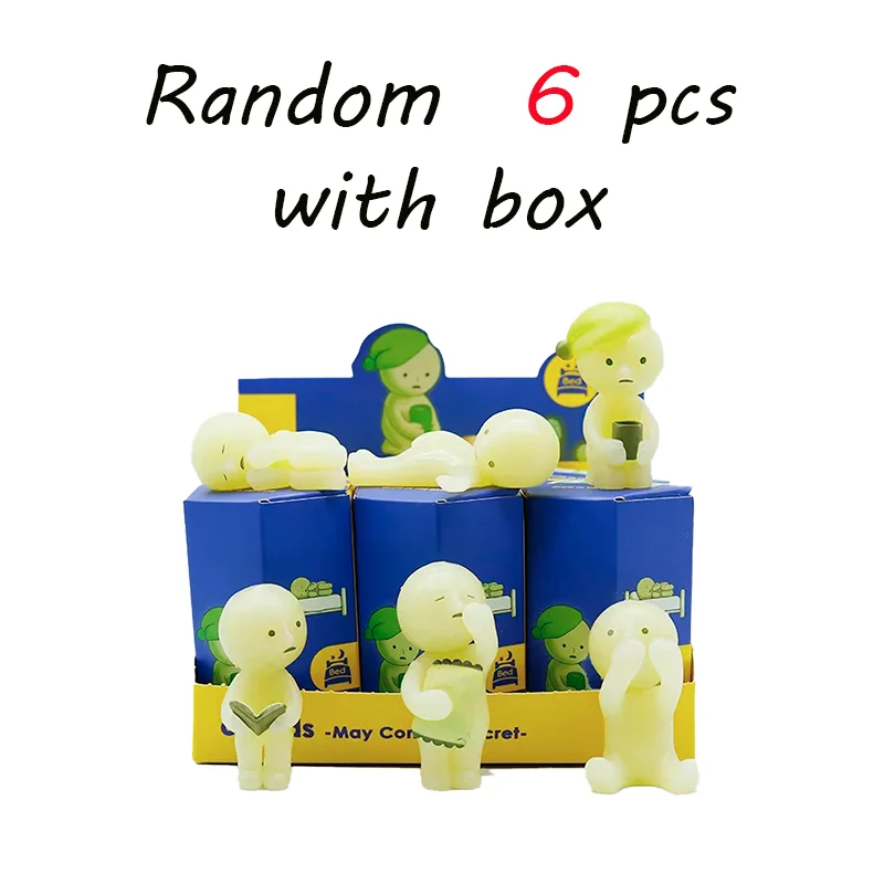 4 Multiple Series Noctilucent Green Doll Blind Mystery Box Action Figures Decoration Desktop Model Toy For Gift Surprise