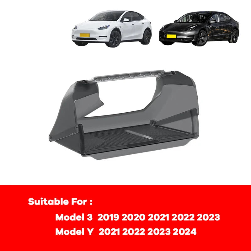 For Tesla Model Y Juniper Model 3 Highland 2025 2026 Under Screen Hidden Storage Box Behind Screen Center Console Organizer Case