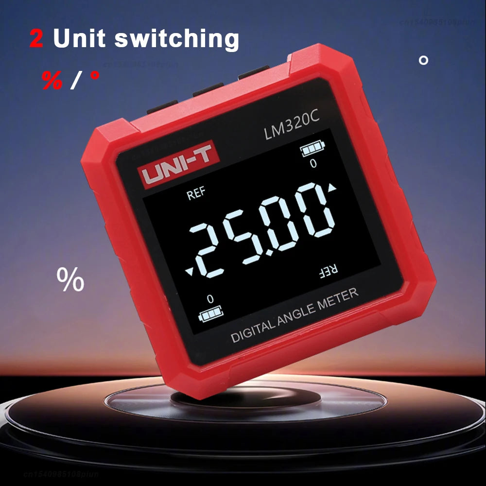 UNI-T LM320C Magnetic Inclinometer Digital Angle Meter Professional Electronic Goniometer with Absolute & Relative Measurement