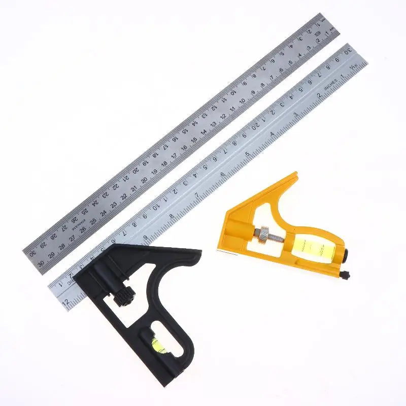 1Pcs Multifunctional 300MM Adjustable Angle Ruler 12" Combination Square Ruler Woodworking Level Gauge Angle Metric Ruler
