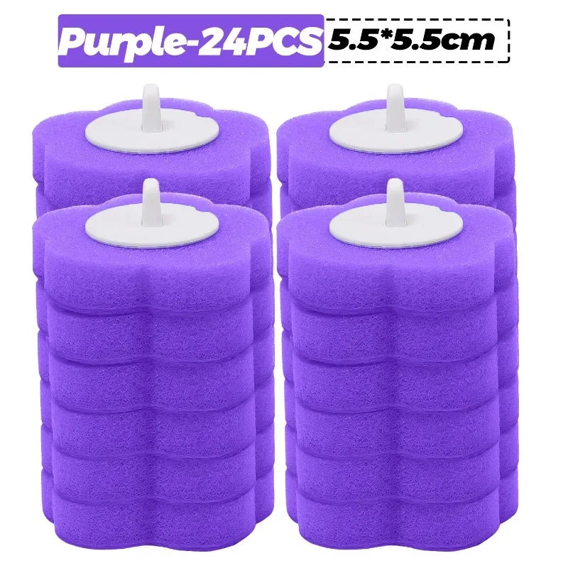 6-60PCS Disposable Toilet Brush Heads Bathroom Replacement Sponges Head Toilet Cleaning Brush Refills No Dead Angle Brush Heads