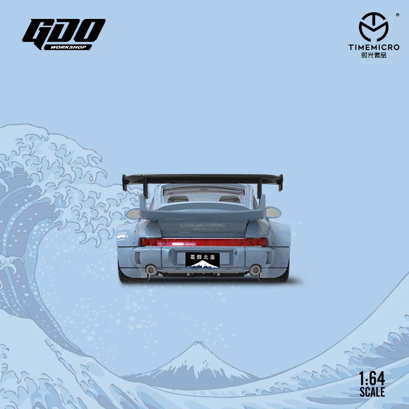 *In stock*TimeMicro 1:64 RWB 964 The Great Wave of Kanagawa Painting Simulation Alloy Car Model for Collection & Display