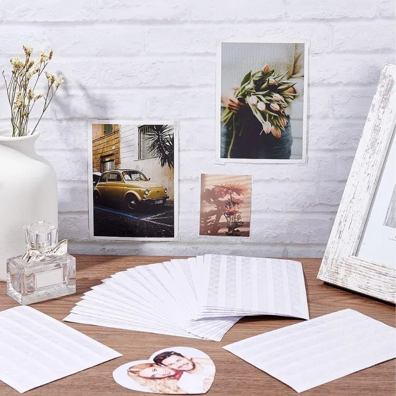 2448 Pcs 24 Sheets Photo Corners Stickers Clear Photo Mounting Corners Self Adhesive Triangle Picture Corner Plastic Stickers