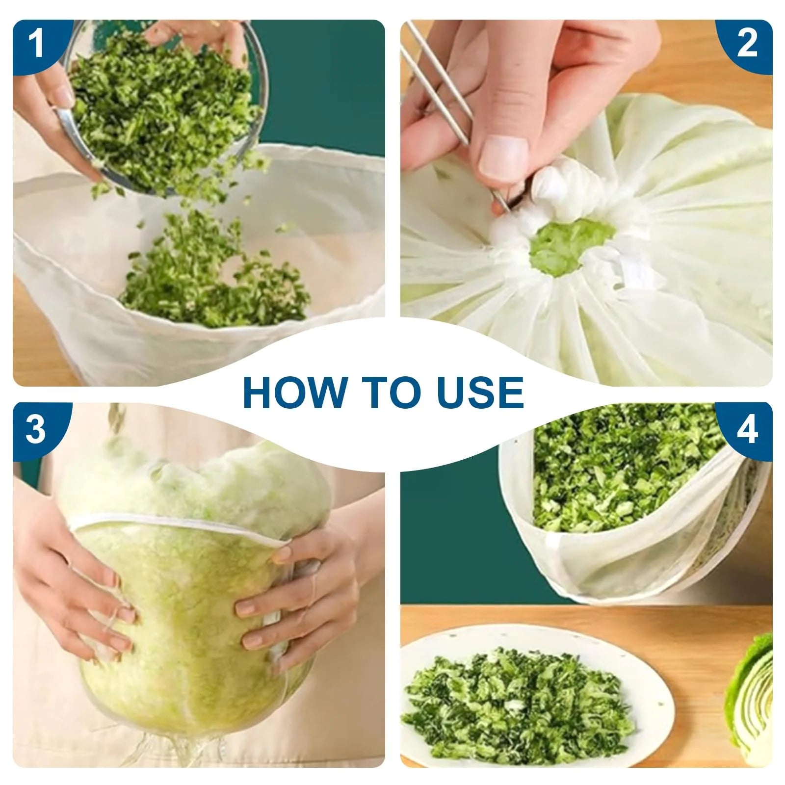Kitchen Fine Mesh Vegetable Dehydrator Reusable Food Strainer Home Durable Juice Squeezer Bag Easy Clean Kitchen Gadget