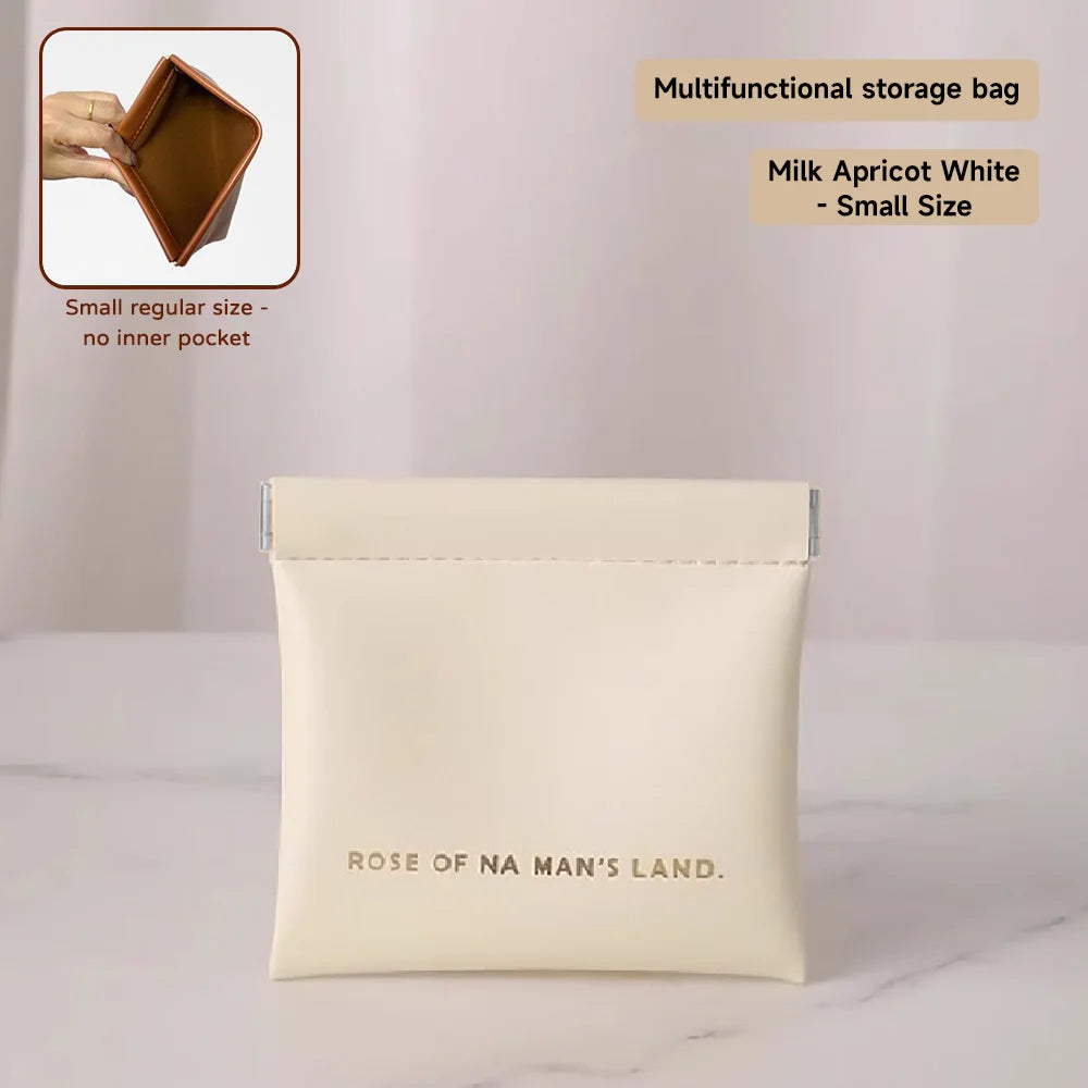 Fashion Multifunctional Storage Bag With Automatic Closure Wired Headphone PU Coin Purse Mini Portable Lipstick And Makeup Bag