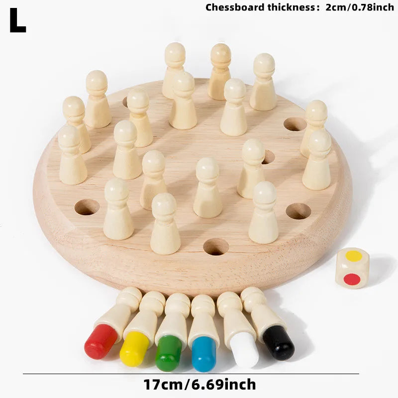 Wooden Chessboard Color Memory Chess Game Memory Concentration Training Wooden CHILDREN'S Early Education Educational Toys