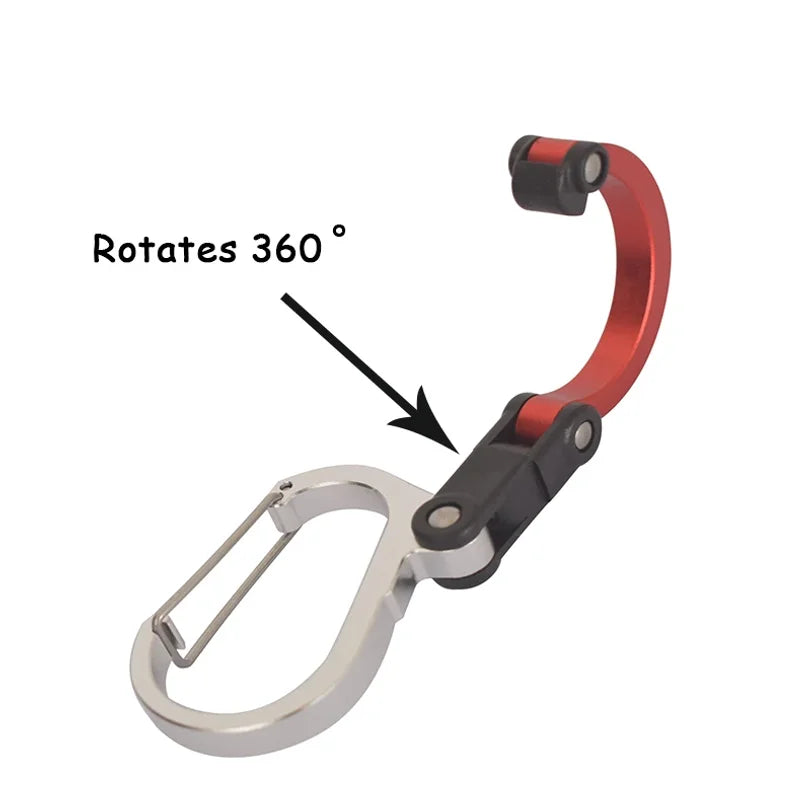 Multifunctional Hybrid Gear Clip Carabiner 360 Degree Rotating Hook Strong Buckle Camping Hiking Travel Backpack Outdoor Gadget