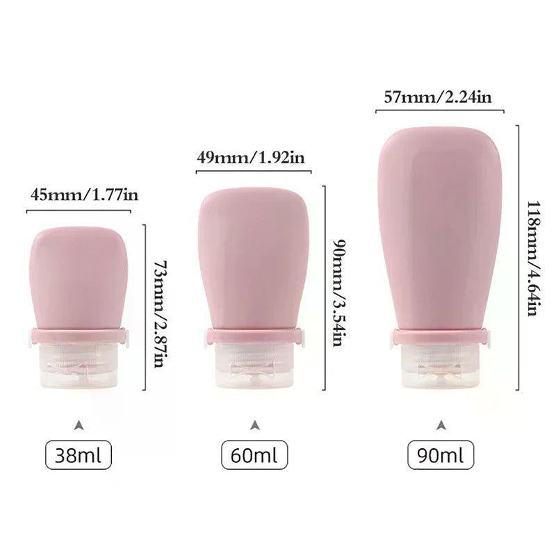 Silicone Travel Bottles Leak Proof Squeezable Refillable Containers Cosmetic Tube for Lotion Soap Liquids Bottling 30/60/90ml