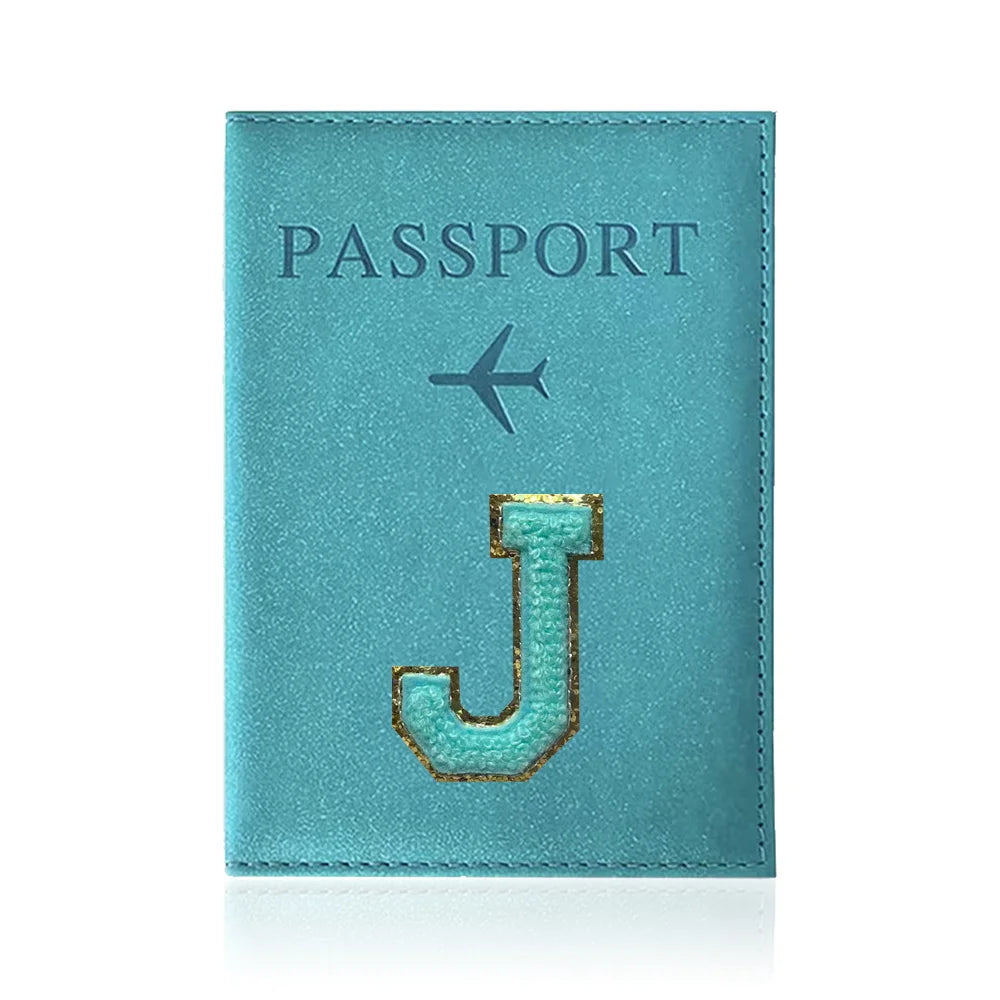 Passports Pouch Passport Protective Cover Green Letter Series Watertproof Passport Case Passports Holder PU ID Card Holders