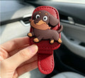 Cute Dachshund Dog Car Sun Visor Sunglasses Holder Multifunctional Ticket Card Clip Lovely Women Car Interior Decor Accessories