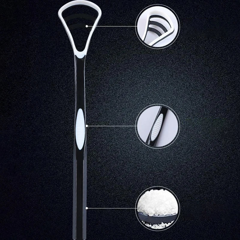 △ Dual Uses Tongue Scraper Cleaners Reusable Oral Health Cleaning Brush Hygiene Care Toothbrush Mouth Fresh Breath Scraping