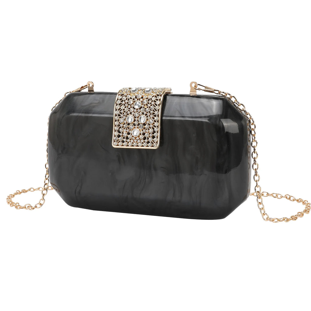 2025 new Korean style fashion temperament dinner bag portable light luxury diamond lock clutch bag evening bag