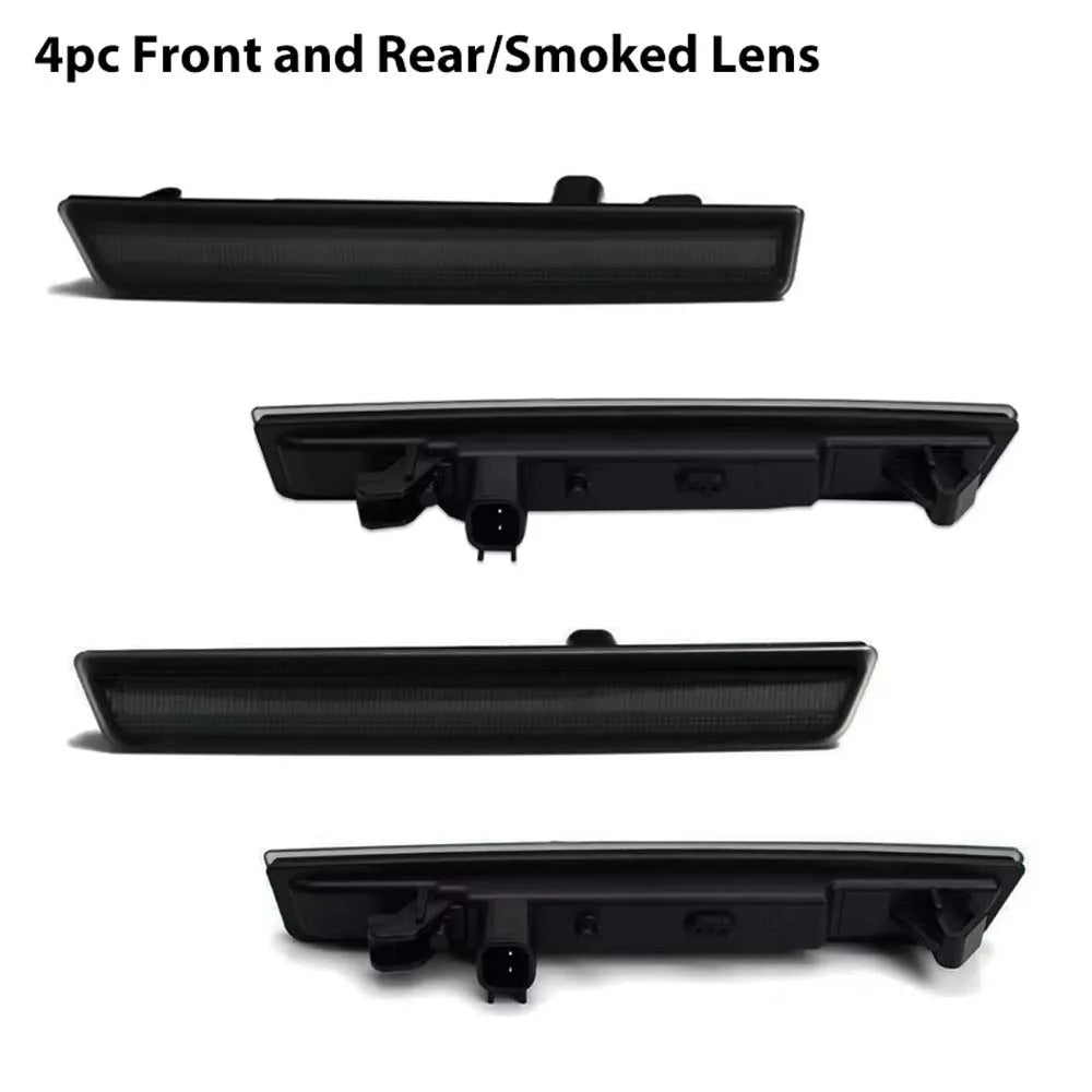 Smoked Lens Front Amber Rear Red LED Car Bumper Side Marker Turn Signal Lights Fender Flare Lamps For Dodge Challenger 2015-2023