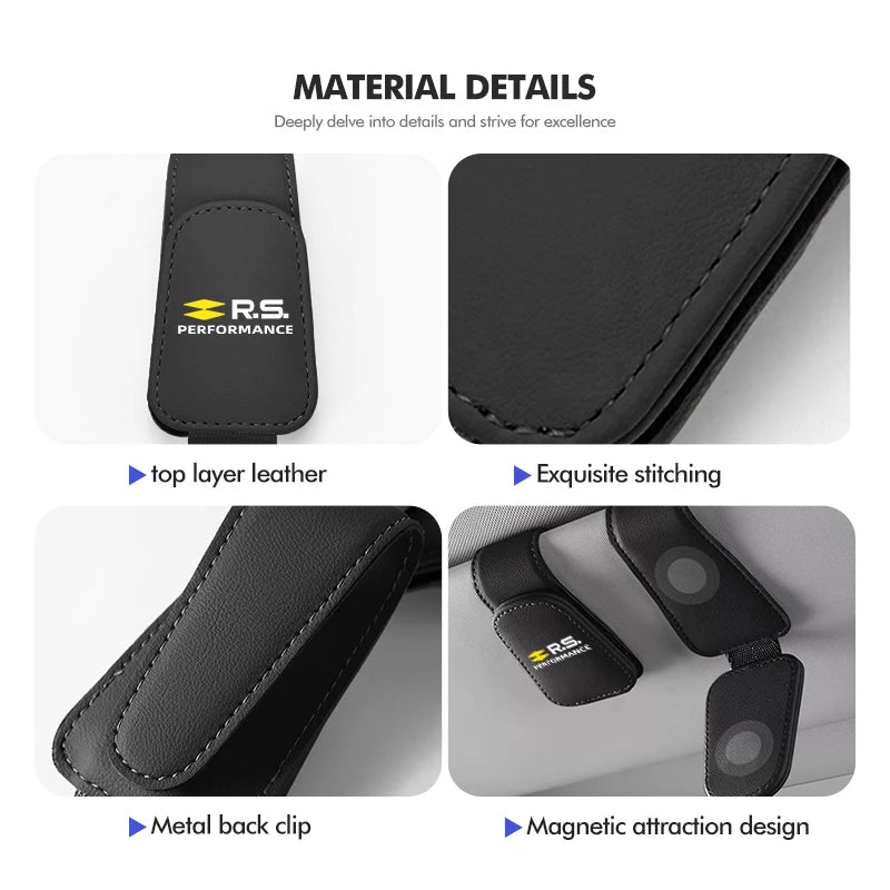 Magnetic Car Glasses Holder Sunshade Platep Card Ticket Clip For Renault Arkana Captur Twingo Talisman RS Line Logan Duster